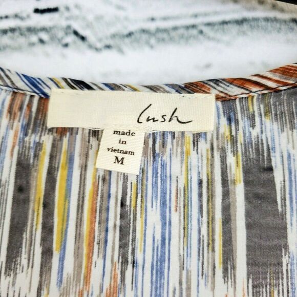 Lush Medium Sheer Racerback tank Top Womens Medium multicolored polyester - Picture 4 of 5